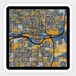 Oklahoma City Map Pattern in Blue & Gold Sticker